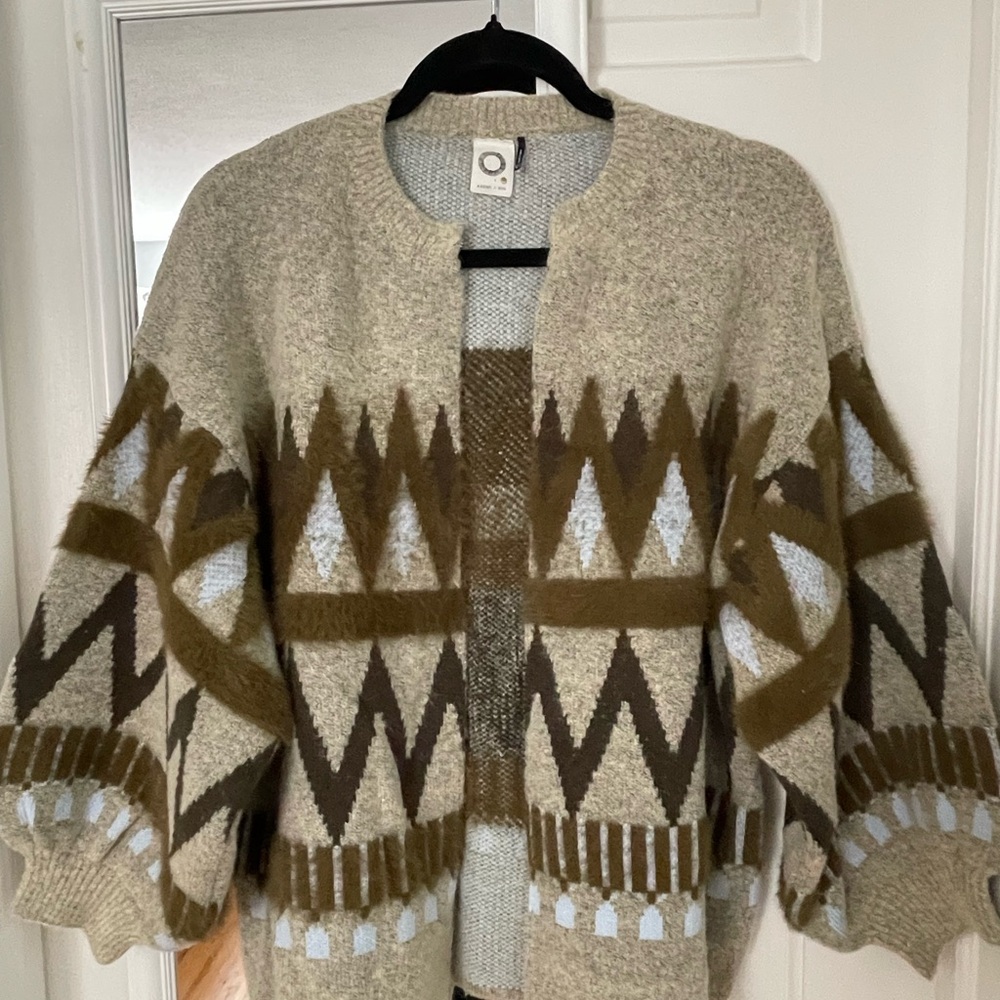 Anthropologie Akemi + Kin Geometric Pattern Open-Front Cardigan Sweater one Size